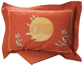 Σεντόνια Μονά 160x260 Σετ 3 Τεμ. Sunshine Home Cotton Feelings Εμπριμέ 693 Brick