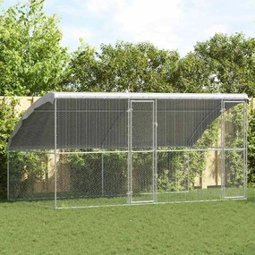 vidaXL Κλουβί για κότες 2 pcs Ασημί 400 x 200 x 200 εκ.