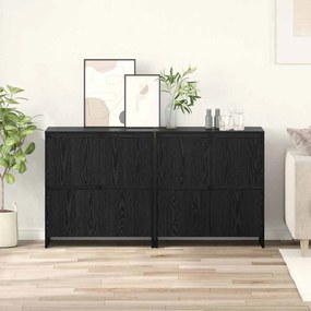 vidaXL Παραδοσιακά Πλευρικά Έπιπλα 2 pcs Μαύρη δρυς 70 x 41 x 75 εκ.