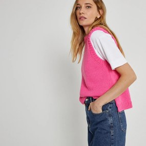 Αμάνικο πλεκτό με στρογγυλή λαιμόκοψη