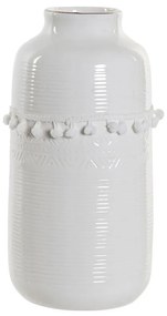 Βάζο DKD Home Decor Λευκό Πήλινα Πομπώματα 12 x 12 x 24 cm