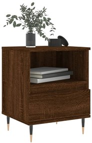 vidaXL Κομοδίνα 2 τεμ. Καφέ Δρυς 40 x 35 x 50 εκ. από Επεξεργ. Ξύλο