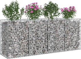 vidaXL Ανασηκωμένο κρεβάτι gabion 2 pcs Ασημί