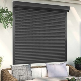 vidaXL Ρολό εισόδου Ανθρακί 160 x 150 cm Αλουμίνιο και Πολυουρεθάνη