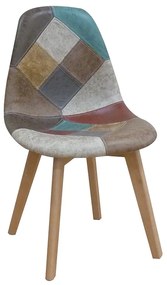 Καρέκλα PALMYRA Patchwork Ξύλο/PU 47x50x82cm