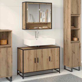vidaXL Ντουλάπι Μπάνιου με αποθήκευση Artisan Oak 90 x 33 x 60 εκ.