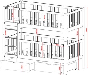 KSAWERY 80x180 grey bunk bed Lano Furniture