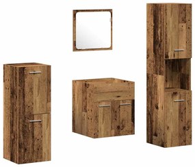 vidaXL Σετ Επίπλων Μπάνιου 4 pcs Παλιό Ξύλο Επεξεργασμένο ξύλο