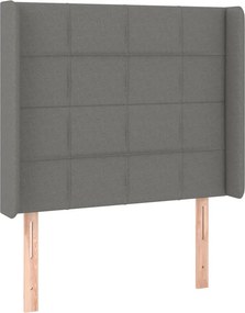vidaXL Κρεβάτι Boxspring με Στρώμα &amp; LED Σκ.Γκρι 90x200 εκ. Υφασμάτινο