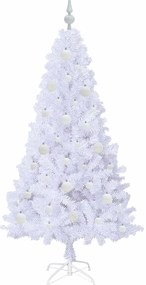 vidaXL Τεχνητό Χριστουγεννιάτικο Δέντρο Λευκό 150 cm PVC και Ατσάλι