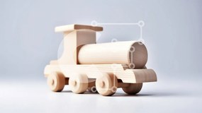 Intra Συλλεκτικό Ξύλινο Παζλ Plywood  4mm - Πολύχρωμο Ξύλινο Παιχνίδι Τρένο για παιδιά Σε Ξύλινο Κουτί - Διαστάσεις: 10x10 cm – 25 κομμάτια