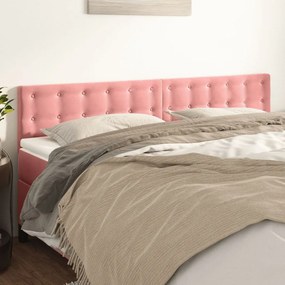 vidaXL Κεφαλάρια Ροζ Βελούδινα 200x5x78/88 εκ.