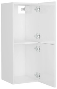 Ντουλάπι Μπάνιου Γυαλιστερό Λευκό 30x30x80 εκ. από Επεξ. Ξύλο - Λευκό