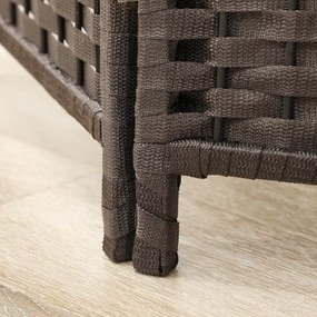 HOMCOM Διαχωριστικό χώρου 4 τεμαχίων, Πτυσσόμενο παραβάν, Τοίχος ιδιωτικότητας για σαλόνι, υπνοδωμάτιο, οικιακό γραφείο, Καφέ