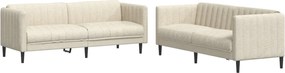 vidaXL Σετ Σαλονιού 2 Τεμαχίων Κρεμ Υφασμάτινο