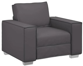 vidaXL Πολυθρόνα-καναπές με μαξιλάρι Γκρι 99 x 78 x 84 εκ. Δερματίνη