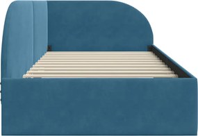 vidaXL Κρεβάτι Γωνίας Μπλε 100 x 200 cm Βελούδο