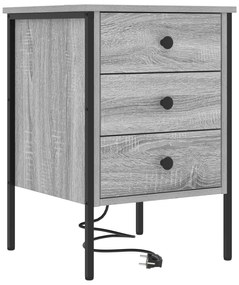 vidaXL Κομοδίνο Γκρι sonoma 42 x 41 x 61 εκ Επεξεργασμένο ξύλο