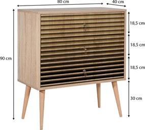 Συρταρτιέρα Soho Megapap χρώμα sonoma 80x40x90εκ.