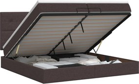 vidaXL Κρεβάτι Ottoman με στρώμα Σκούρο Καφέ 200 x 200 cm Ύφασμα