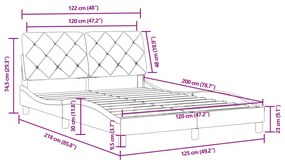 ΠΛΑΙΣΙΟ ΚΡΕΒΑΤΙΟΥ ΜΕ ΚΕΦΑΛΑΡΙ ΑΝ. ΓΚΡΙ 120X200 ΕΚ. ΒΕΛΟΥΔΙΝΟ 3207911