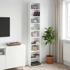vidaXL Ντουλάπα CD Λευκό 33 x 23,5 x 175 εκ. Επεξεργασμένο Ξύλο