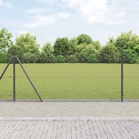 vidaXL Φράχτης με Στήλες. Γκρι 0.8 x 10 m Ατσάλι
