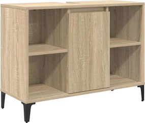 vidaXL Ντουλάπι νιπτήρα με ράφι με πόρτα Δρύς Sonoma 80 x 33 x 60 εκ