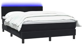 vidaXL Κρεβάτι Boxspring με Στρώμα Μαύρο 160x210 εκ. Βελούδινο