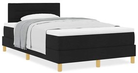vidaXL Κρεβάτι box spring με στρώμα Μαύρο 120 x 200 cm ύφασμα