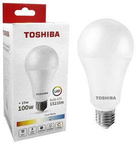 Λάμπα led toshiba για ντουί e27 ψυχρό λευκό 230v n_std a70 15w 6500k γωνία δέσμης 180 μοίρες  TOSHIBA 00168811 88-446