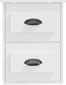 vidaXL Κομοδίνο Επιτοίχιο Λευκό 41,5 x 36 x 53 εκ.