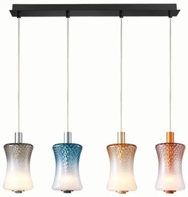 Κρεμαστό Φωτιστικό Οροφής LED 16W Πολύχρωμο Χειροποίητο Γυαλί Paul-4S Sunlight-PAUL-4S-Πολύχρωμο PAUL-4S