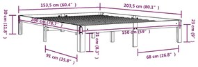 ΠΛΑΙΣΙΟ ΚΡΕΒΑΤΙΟΥ ΛΕΥΚΟ 150 X 200 ΕΚ. ΜΑΣΙΦ ΞΥΛΟ 5FT KING SIZE 810371