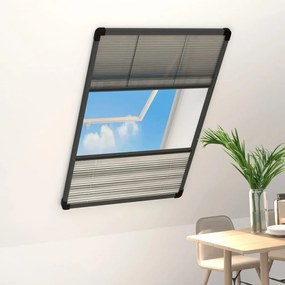 vidaXL Σήτα Παραθύρου Πλισέ με Σκίαστρο 80 x 160 εκ. Αλουμινίου