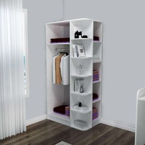 Διφυλλη Ντουλαπα Λευκο LUSES 60x94x190