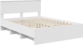 vidaXL Σκελετός Κρεβατιού Λευκό 150 x 200 cm Επεξεργασμένο ξύλο