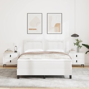 vidaXL Κρεβάτι Box Spring με στρώμα σε λευκό χρώμα, διαστάσεων 160 x 200 εκ, φτιαγμένο από τεχνητό δέρμα.