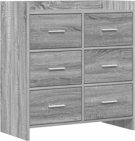 vidaXL Πλαϊνό γραφείο Γκρι Sonoma 75 x 33 x 80 εκ Επεξεργασμένο Ξύλο