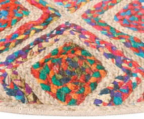 vidaXL Χαλί Πλενόμενο Αντιολισθητικό Πολύχρωμο Ø 120 εκ.