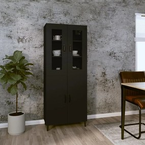 vidaXL Ντουλάπι Μαύρο 69,5x34x180 εκ. από Επεξεργασμένο Ξύλο