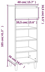 Παπουτσοθήκη Καφέ Δρυς 40x36x105 εκ. από Επεξεργασμένο Ξύλο - Καφέ