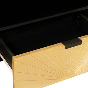 vidaXL Ντουλάπι TV Μαύρο και Χρυσό 80 x 33 x 46 εκ Μασίφ ξύλο μάνγκο