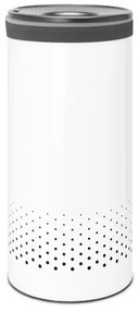 Brabantia 1004178 Καλάθι πλυντηρίου, 35 L, πλαστικό καπάκι, πλήρωση χωρίς άνοιγμα, οπές εξαερισμού, λευκό