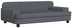 vidaXL Καναπές Παιδικός Σκούρο Γκρι 90 x 53 x 30 εκ. από Βελούδο