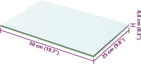 vidaXL Ράφι Πάνελ Διάφανο 50 x 25 εκ. Γυάλινο