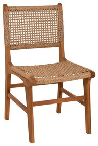 Καρέκλα Τραπεζαρίας NESHA Ξύλο Teak με Σχοινί Viro 50x56x85Υεκ.