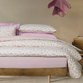 Φανελένια Σεντόνια Υπέρδιπλα (Σετ) Das Home Happy 9700 Ecru Pink