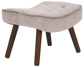 WOODWELL Ε7141,21ΚALMA Σκαμπό - Υποπόδιο, Ύφασμα Velure Ανοιχτό Καφέ, Πόδια Καρυδί, K/D 52x38x35cm Ε7141,21Κ