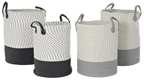 Σετ Καλαθιών DKD Home Decor Λευκό Γκρι Ανοιχτό Γκρι (2 Τεμάχια) (x2)